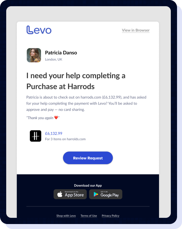 Receive a payment request